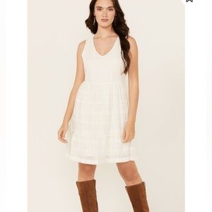 SHYANNE Embroidered Ivory Sleeveless Mini Western Country Dress W2174 Sz XL